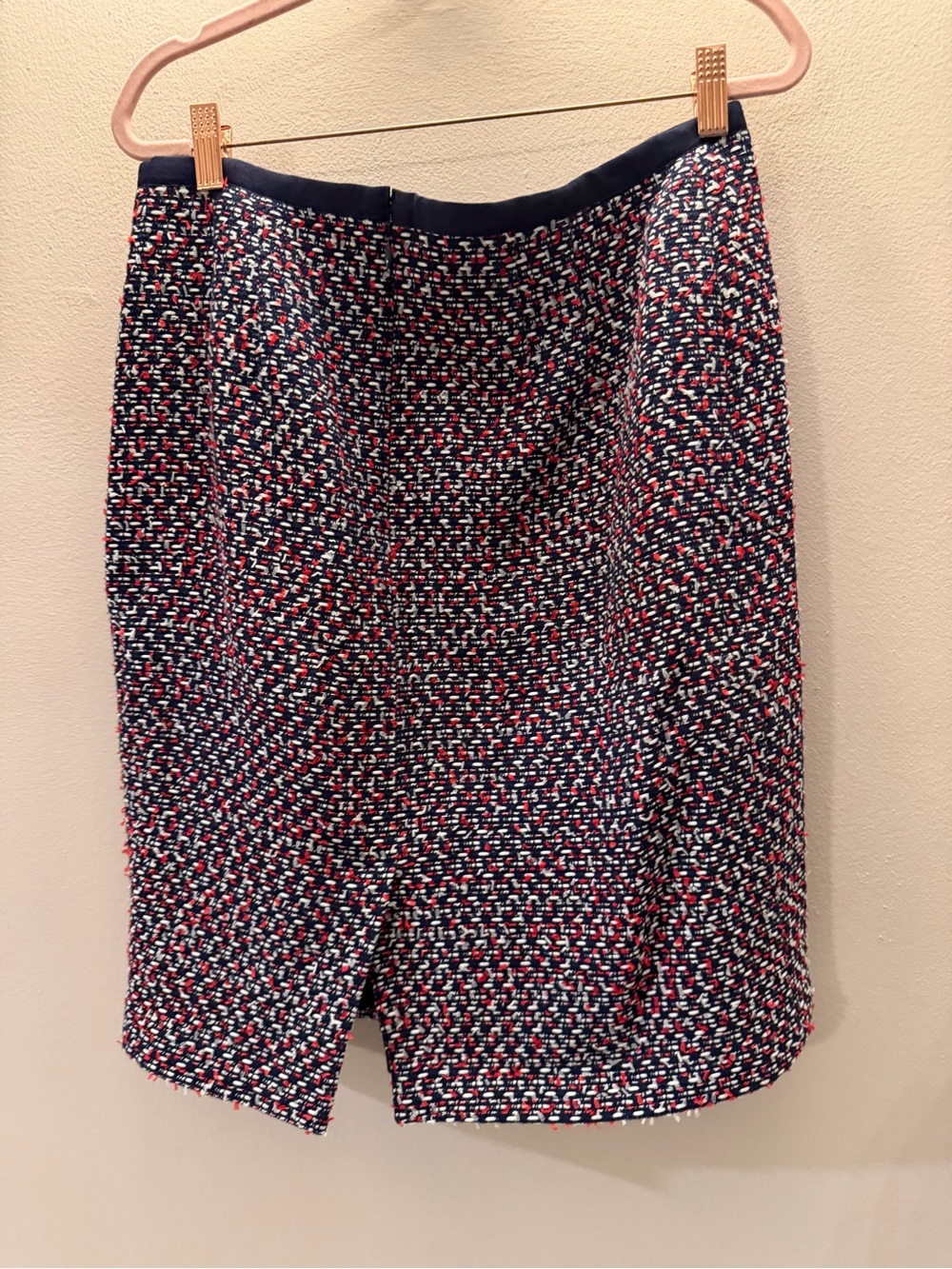 Talbots Navy Tweed Pencil Skirt with Red & White Accents - Picture 2 of 3